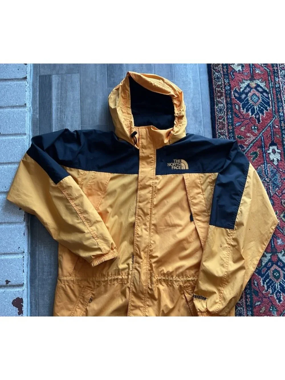 The North Face Vintage Hydrenaline Mens L Yellow Black Jacket Outdoors Gorp Core